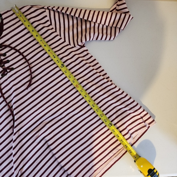 Lands End Women's Long Sleeve Heavyweight Jersey Lace Front Top Red Pink size 1X - Picture 8 of 9